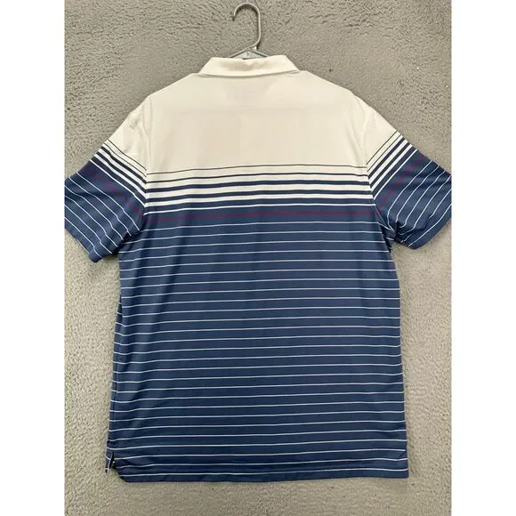 Vineyard Vines Shirt Men Large Blue Stripes Golf Polo Stretch Short Sleeve Rugby